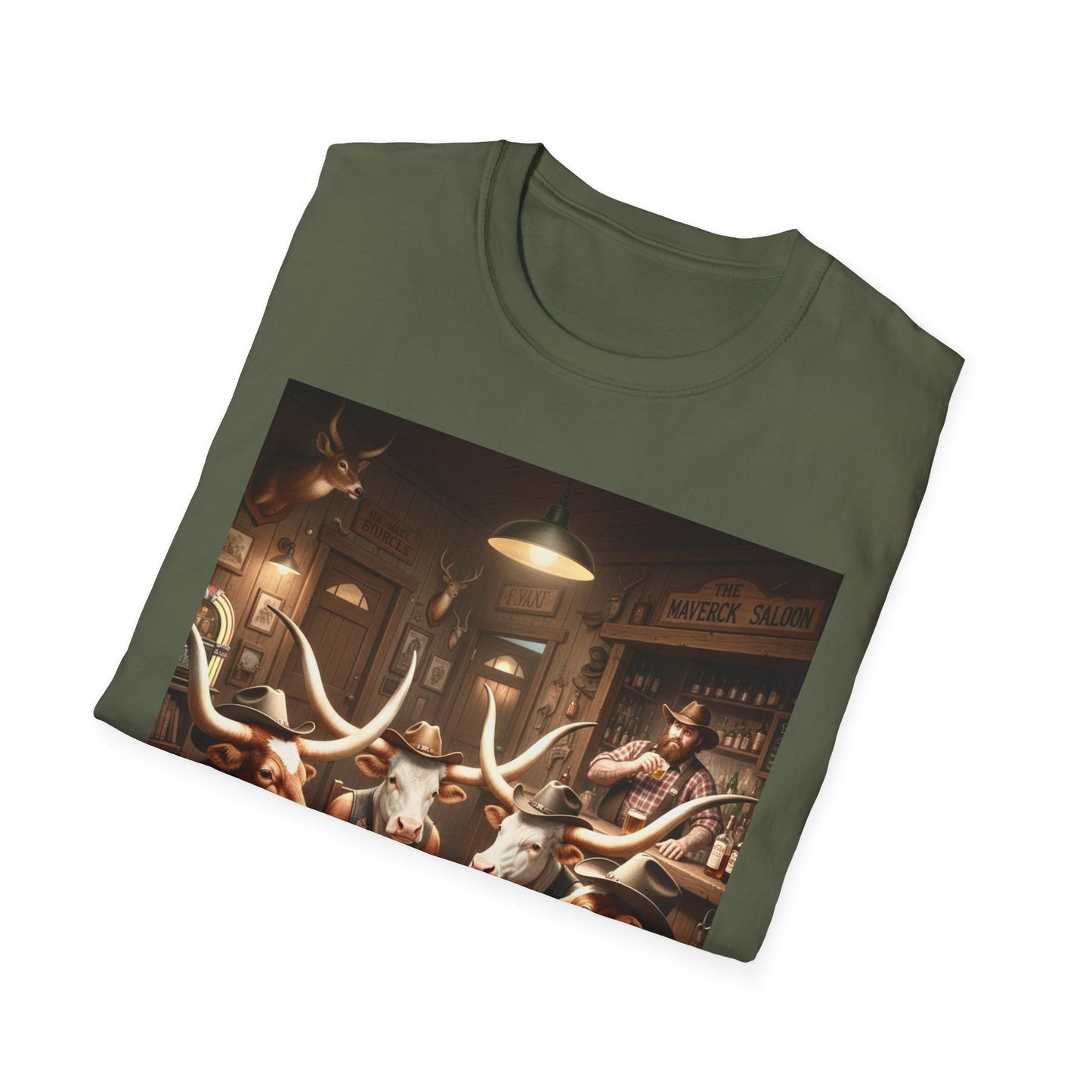 Texas Longhorn Cows Playing Poker Unisex T-Shirt