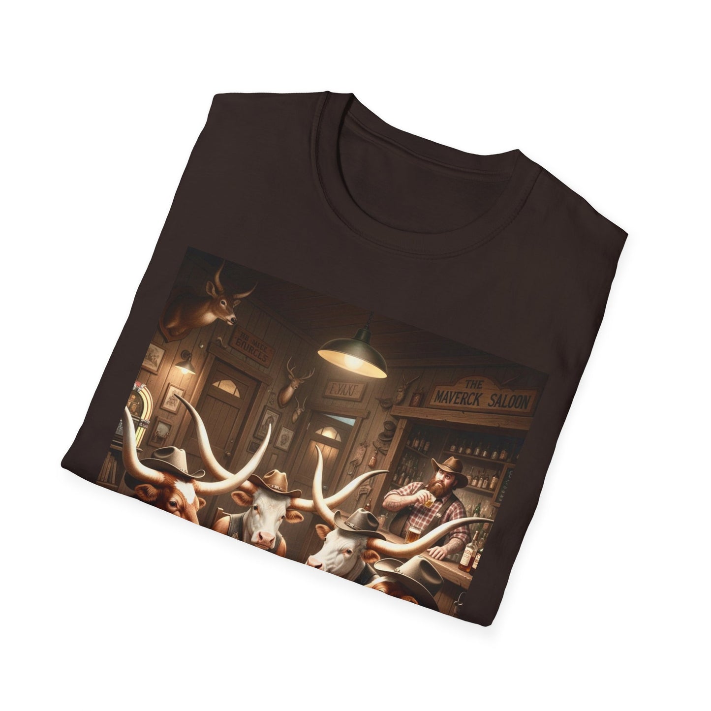 Texas Longhorn Cows Playing Poker Unisex T-Shirt