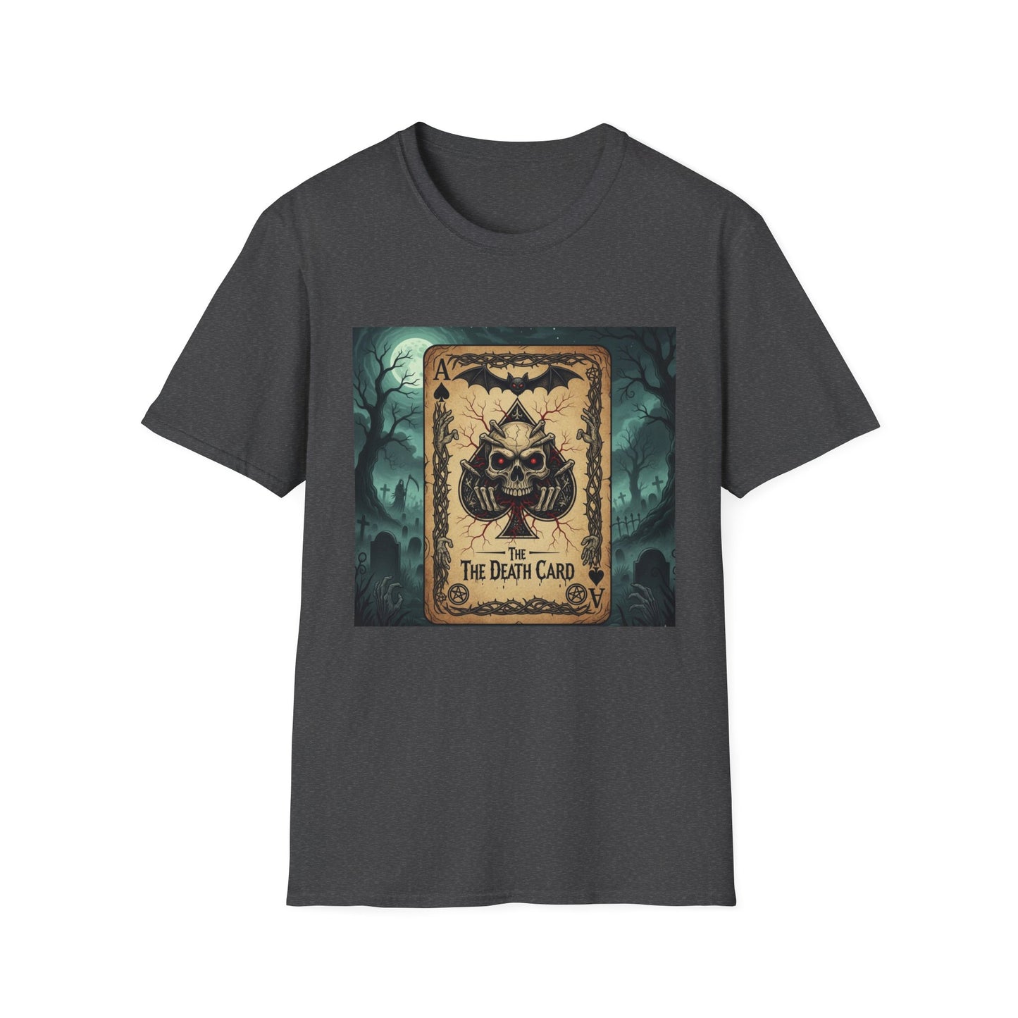 Eerie Ace of Spades Death Card Design Unisex Tee