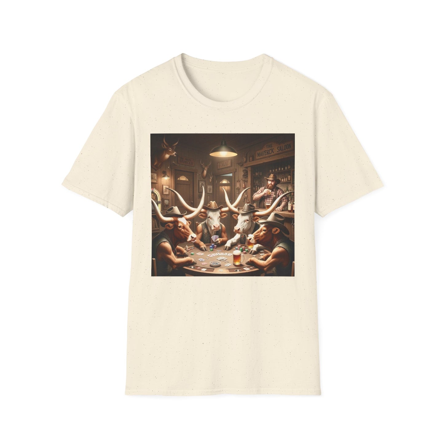 Texas Longhorn Cows Playing Poker Unisex T-Shirt