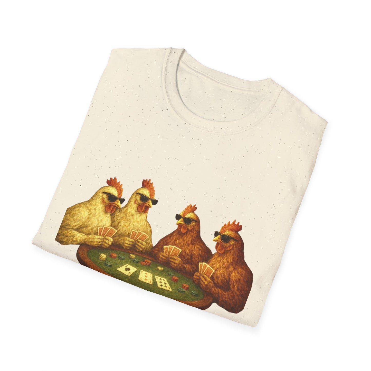 Funny Chickens Unisex Tee - Shady Chickens Poker Game Design