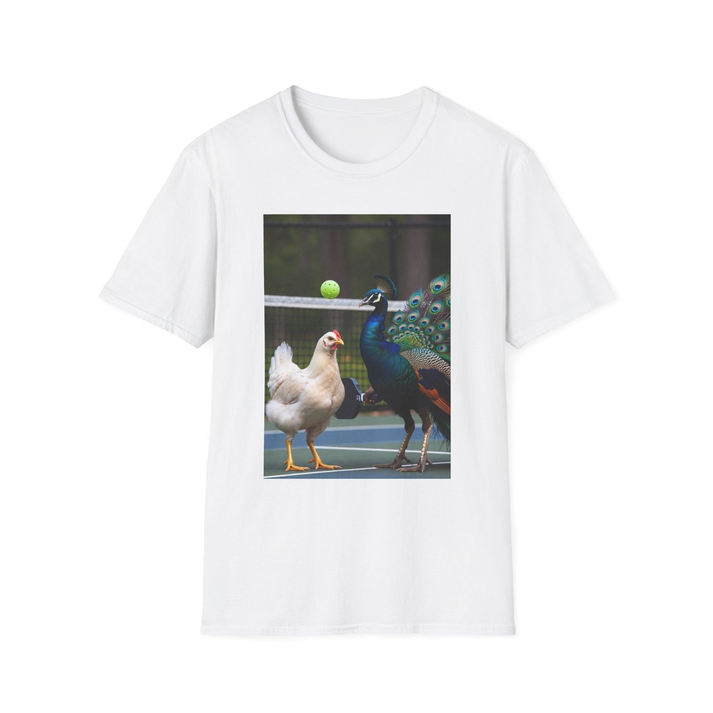 Hen vs Peacock Pickleball Beauty Match T-Shirt