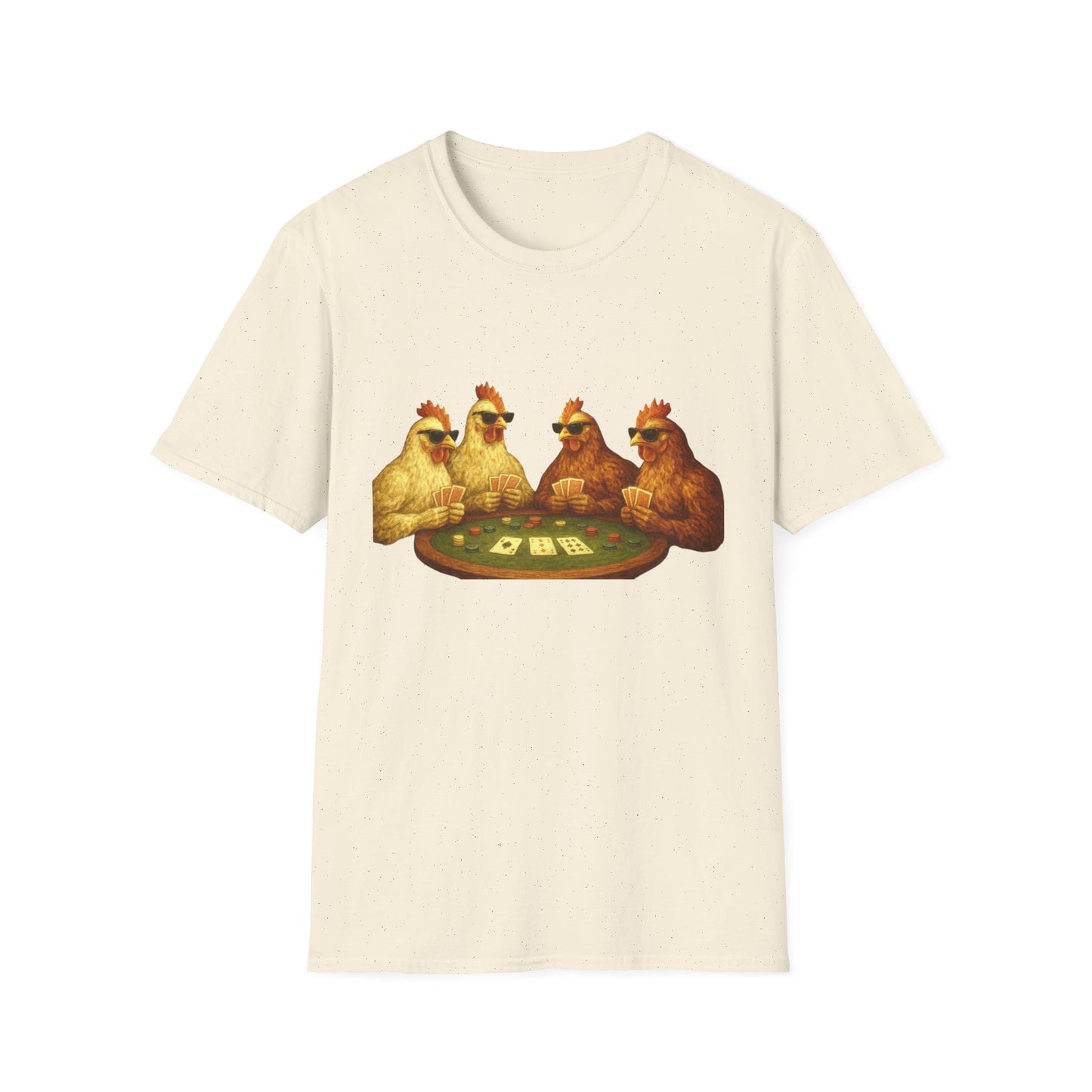 Funny Chickens Unisex Tee - Shady Chickens Poker Game Design