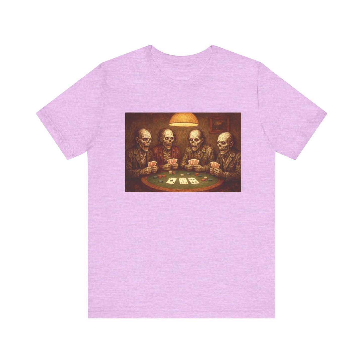 Zombies Playing Poker Tee | Fun Casual T-Shirt, Funny Animal Shirt, Gift for Chicken Lovers, Quirky Graphic Tee, Novelty Summer Shirt